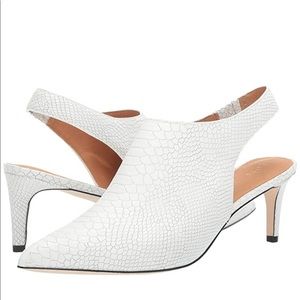 White Joie Python Point Heels